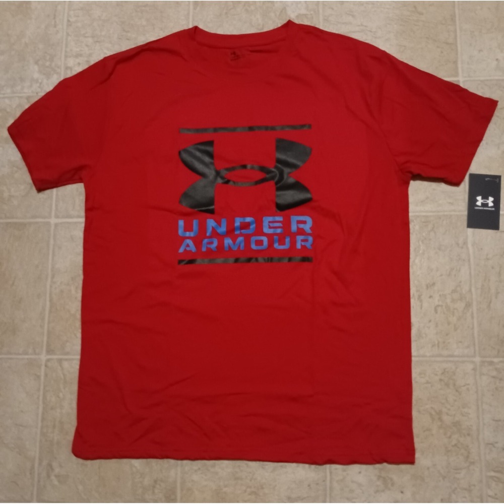 NWT - Mens Under Armour UA GL Foundation Short Sleeve T-Shirt – Dark Red -‎ M
